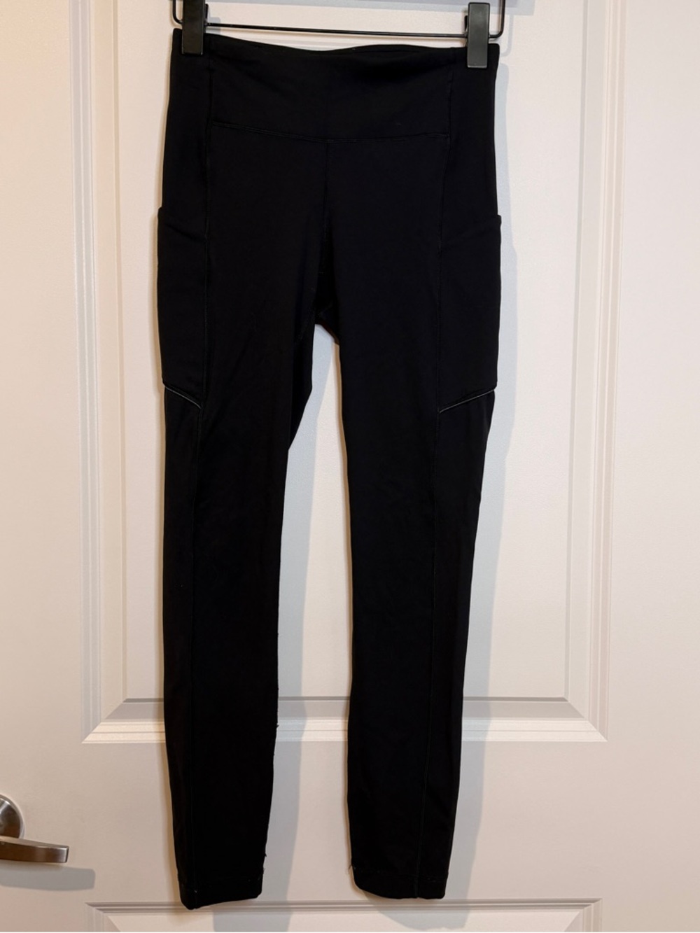Lululemon Leggings Womens 4 Black High Rise Zipper Pockets Running Yoga